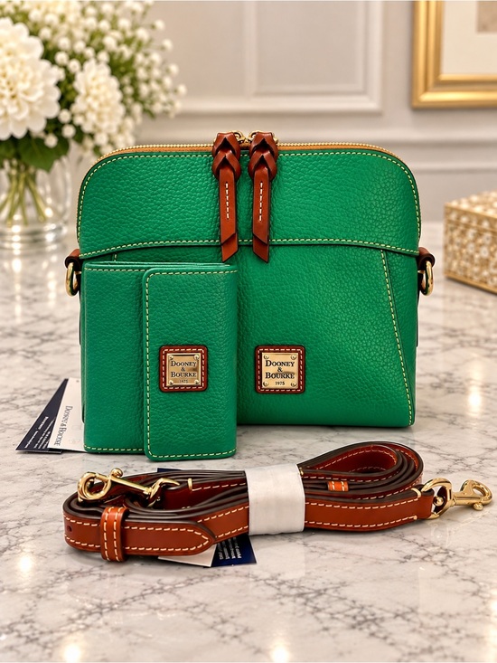 Dooney & Bourke Handbags - NWTs, Dooney & Bourke SPEARMINT Pebbled Leather Cameron X-Body & Matching Wallet